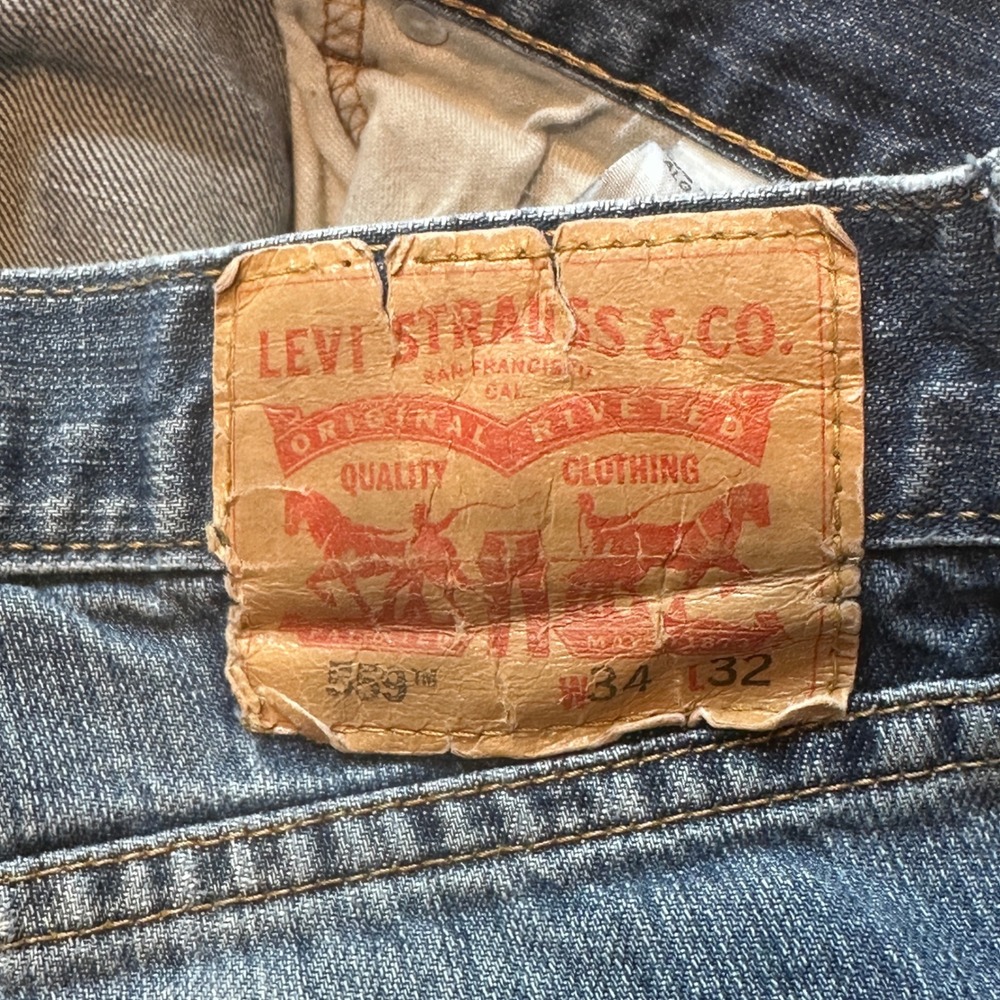 Vintage Levi's 559 Jeans Mens 34x32 (36x30) Blue Relaxed Straight Leg Denim - Picture 5 of 13